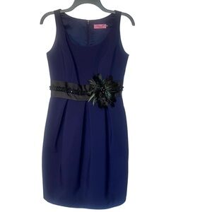 Eliza J Peacock Flower Feather Detail Dress Size 4